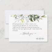 Monogram Greenery Blue Gum Eucalyptus Hartelijk da Bedankkaart (Achterkant)