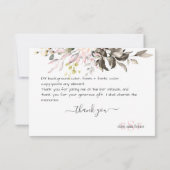 Monogram Greenery Blush Eucalyptus Herfst Foliage Bedankkaart (Achterkant)