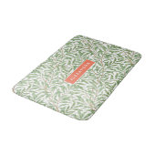 Monogram Greenery Botanical Pattern Green Sinaasap Badmat (Gekanteld)