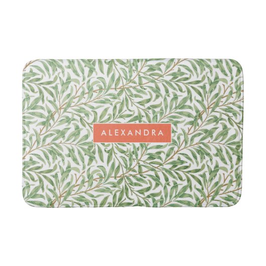 Monogram Greenery Botanical Pattern Green Sinaasap Badmat (Voorkant)