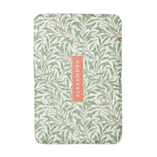 Monogram Greenery Botanical Pattern Green Sinaasap Badmat (Voorkant Verticaal)