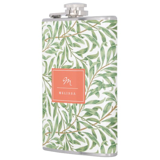Monogram Greenery Botanical Pattern Green Sinaasap Heupfles (Links)