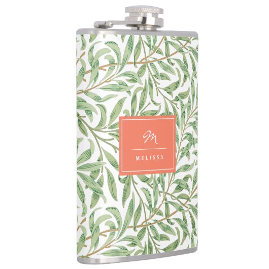 Monogram Greenery Botanical Pattern Green Sinaasap Heupfles (Rechts)