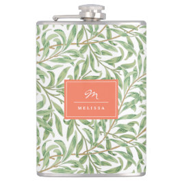 Monogram Greenery Botanical Pattern Green Sinaasap Heupfles