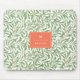 Monogram Greenery Botanical Pattern Green Sinaasap Muismat