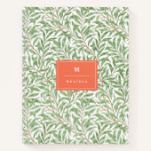 Monogram Greenery Botanical Pattern Green Sinaasap Notitieboek (Voorkant)