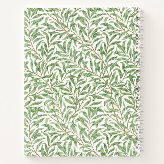 Monogram Greenery Botanical Pattern Green Sinaasap Notitieboek (Achterkant)