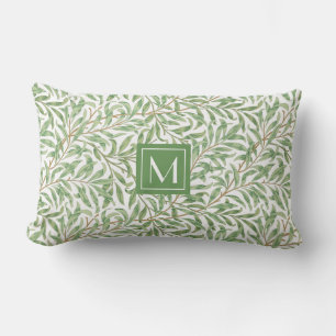 Monogram Greenery Botanical Pattern William Morris Kussen