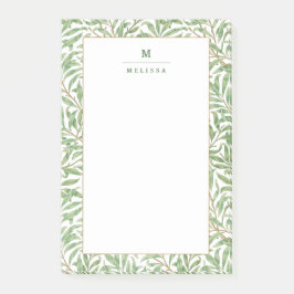 Monogram Greenery Botanical Pattern William Morris Post-it® Notes