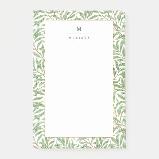 Monogram Greenery Botanical Pattern William Morris Post-it® Notes (Voorkant)
