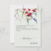 Monogram Greenery Eucalyptus Blossom Dank je Bedankkaart (Achterkant)