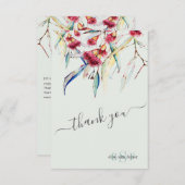 Monogram Greenery Eucalyptus Blossom Dank je Bedankkaart (Voorkant / Achterkant)