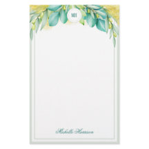 Monogram Greenery Eucalyptus Leaves Olive Branches