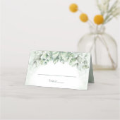 Monogram Greenery Eucalyptus Wedding Plaatskaartje (Voorkant)