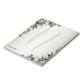 Monogram Greenery Floral Eucalyptus Leaves Notitieblok (Linkerzijde)