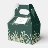 Monogram Greenery Foliage Emerald Green Wedding Bedankdoosjes (Achterkant)