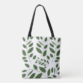 Monogram Greenery Leaf Pattern Tote Bag (Achterkant)