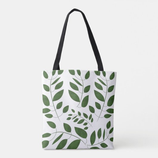 Monogram Greenery Leaf Pattern Tote Bag (Achterkant)
