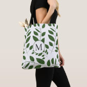 Monogram Greenery Leaf Pattern Tote Bag (Dichtbij)