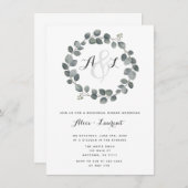Monogram Greenery Rehearsal Dinner Invitations Kaart (Voorkant / Achterkant)