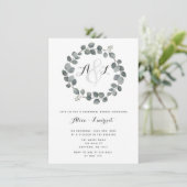 Monogram Greenery Rehearsal Dinner Invitations Kaart (Staand voorkant)
