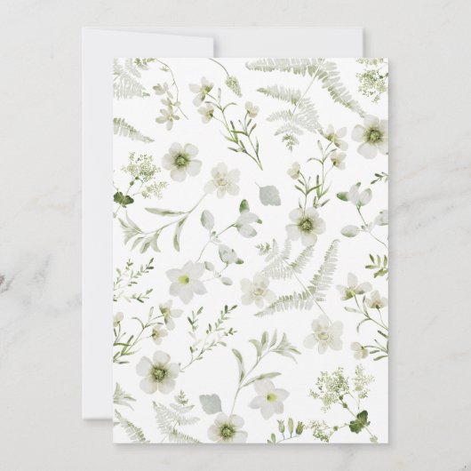 Monogram Greenery Wedding Kaart (Achterkant)