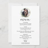 Monogram Greenery Wreaten Eucalyptus Wedding Menu Kaart (Voorkant)