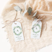 Monogram Greenery Wreath Baby shower Dank u Cadeaulabel