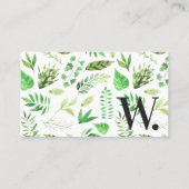 Monogram Greenery Wreath Visitekaartje (Achterkant)