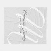 Monogram Grey Linen Kijk Fleece Deken (Voorkant (Horizontaal))