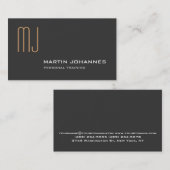 Monogram Grey Personal Trainer Visitekaartje (Voorkant / Achterkant)