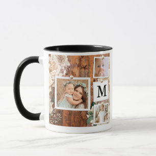 Monogram Grid Foto Collage Koffie Mok