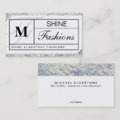 Monogram Grid Silver Tiles Visitekaartje (Voorkant / Achterkant)