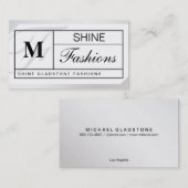 Monogram Grid Silver Visitekaartje (Voorkant / Achterkant)