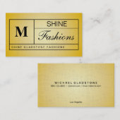 Monogram Grid variatie goud schitterende textuur Visitekaartje (Voorkant / Achterkant)