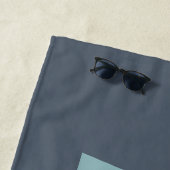 Monogram Grijs Blauw Gepersonaliseerd Strandlaken (In situ)