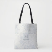 Monogram  grijs bloemmotief | Botanisch Tote Bag (Voorkant)