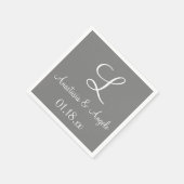 Monogram grijs Cute Color Design Napkins Servet (Hoek)