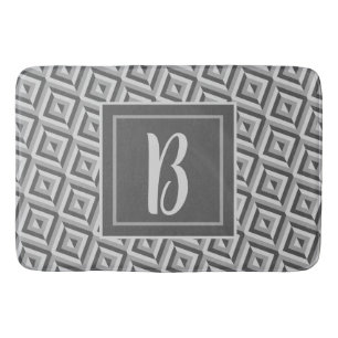 Monogram Grijs Drietonig Diamantpatroon Badmat
