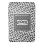 Monogram Grijs Drietonig Diamantpatroon Badmat (Voorkant Verticaal)