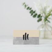 Monogram grijs en beige visitekaartje (Staand voorkant)
