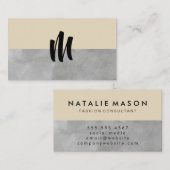 Monogram grijs en beige visitekaartje (Voorkant / Achterkant)