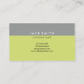 Monogram Grijs en Groen Modern Visitekaartje (Achterkant)