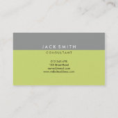 Monogram Grijs en Groen Modern Visitekaartje (Achterkant)