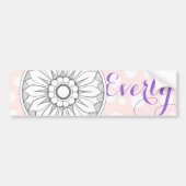 Monogram grijs en Roze Modern Medallion Pattern Bumpersticker (Voorkant)