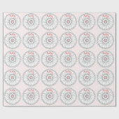 Monogram grijs en Roze Modern Medallion Pattern Cadeaupapier (Vlak)