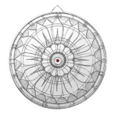 Monogram grijs en Roze Modern Medallion Pattern Dartbord (Voorkant)