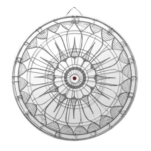 Monogram grijs en Roze Modern Medallion Pattern Dartbord (Voorkant)