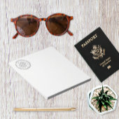 Monogram grijs en Roze Modern Medallion Pattern Notitieblok