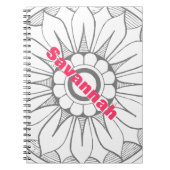 Monogram grijs en Roze Modern Medallion Pattern Notitieboek (Voorkant)